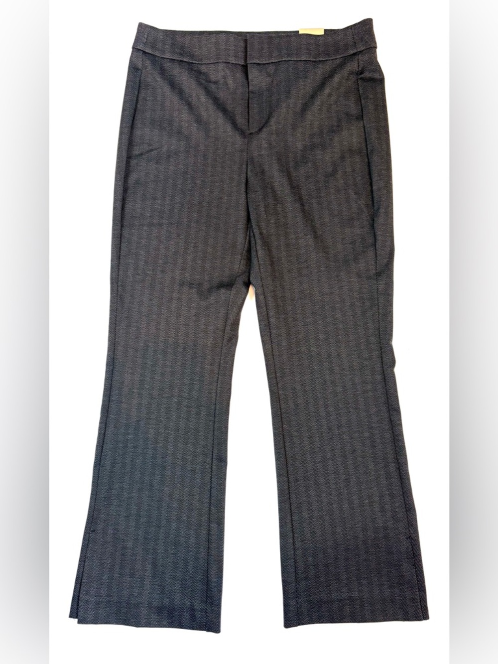 Chico’s Ponte Bootcut Pants Womens Size 2 US 12 Gray Herringbone Stretch Career